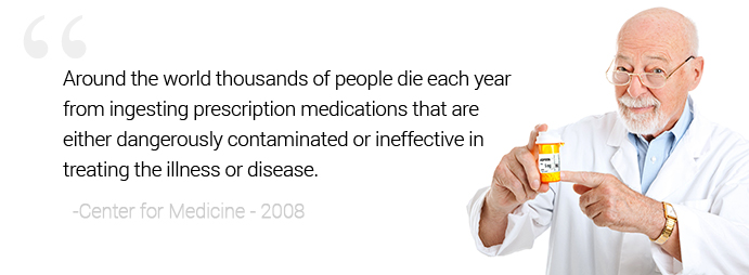 Around the world thousands of people die each year from ingesting prescription medications that are either dangerously contaminated or ineffective in treating the illness or disease.  If nothing is done counterfeit drug sales are estimated to be over $75B by 2010.(Center for Medicine - 2008)